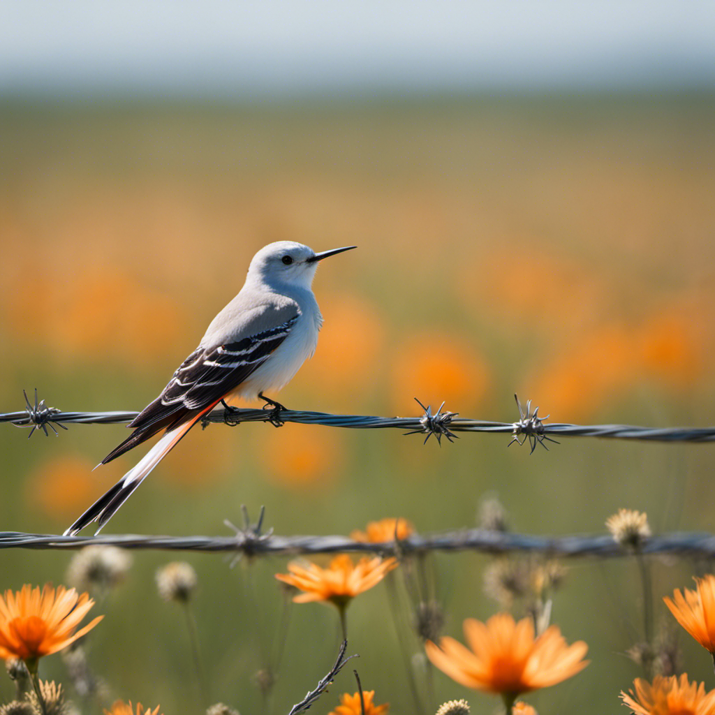 An image capturing the elegance of a Scissor-tailed Flycatcher in Oklahoma's windswept prairies