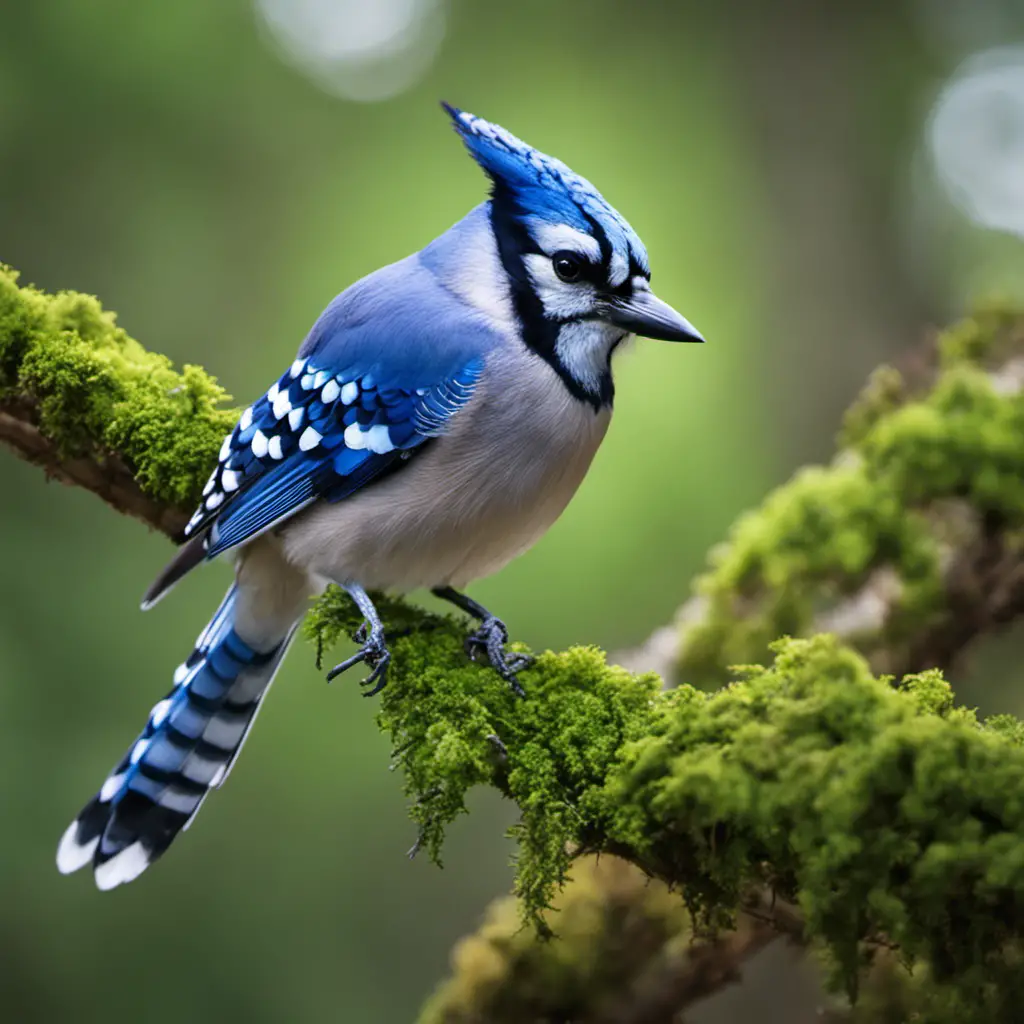 An image capturing the vibrant beauty of a Blue Jay in Oklahoma's lush woodlands