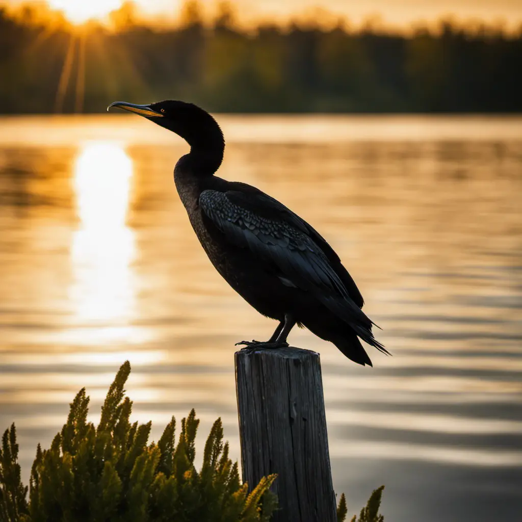 An image capturing the elegance of a Double-crested cormorant in its natural habitat