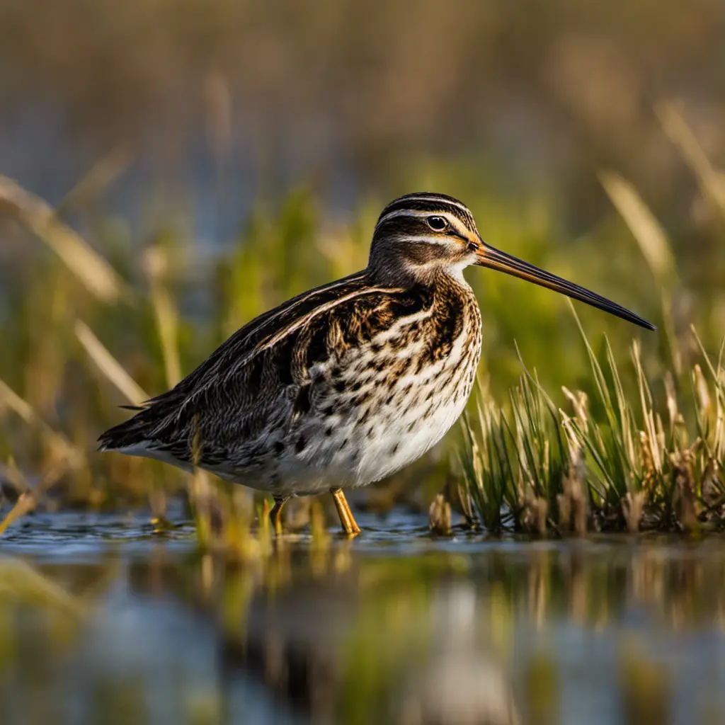 An image capturing the elusive beauty of a Common Snipe in its natural habitat