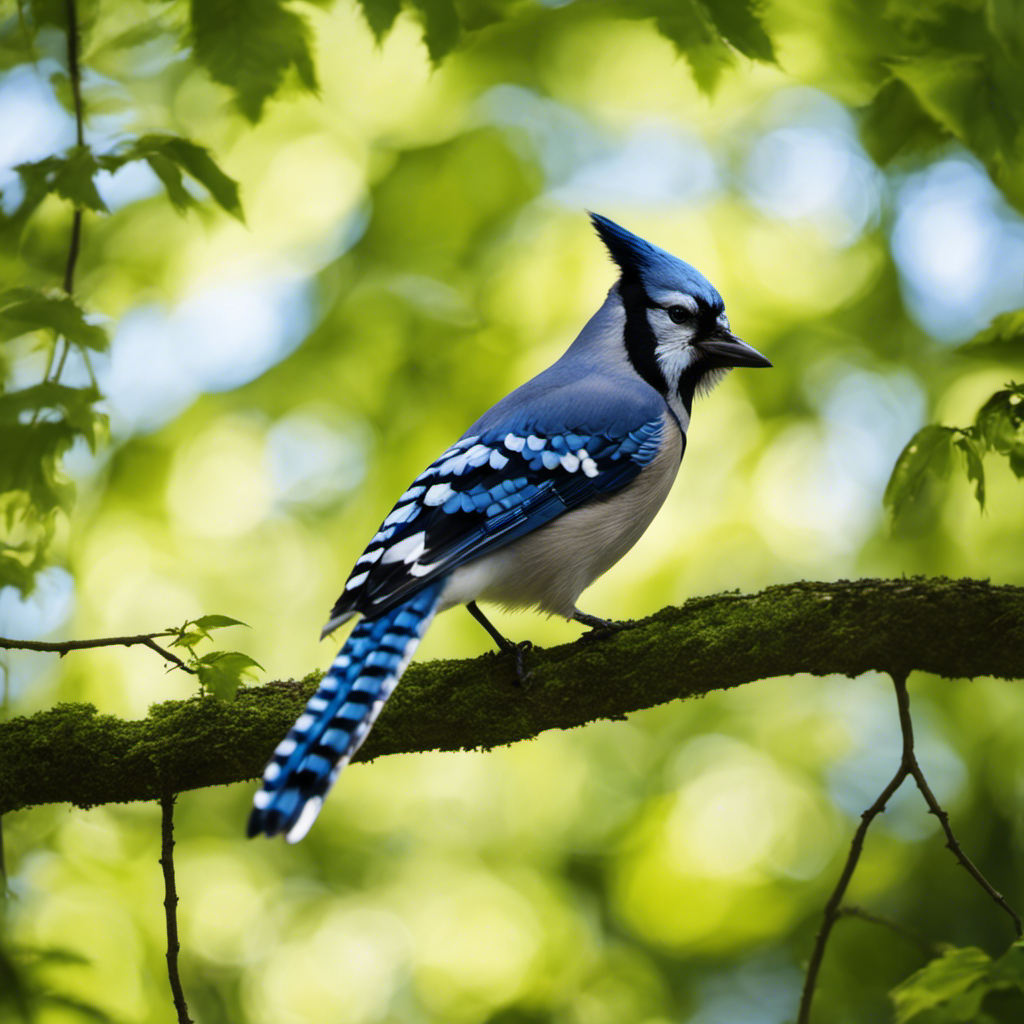 An image capturing the majestic Blue Jay of Missouri in its natural habitat