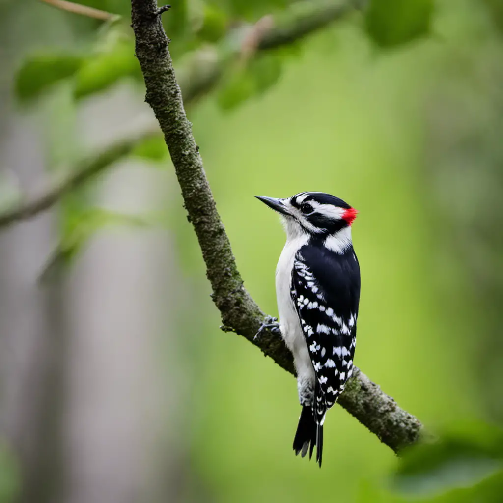An image capturing the mesmerizing beauty of a Downy Woodpecker in Pennsylvania