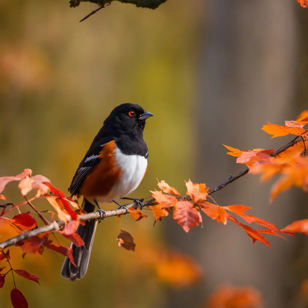 An image showcasing an Eastern Towhee in vibrant Virginia forests