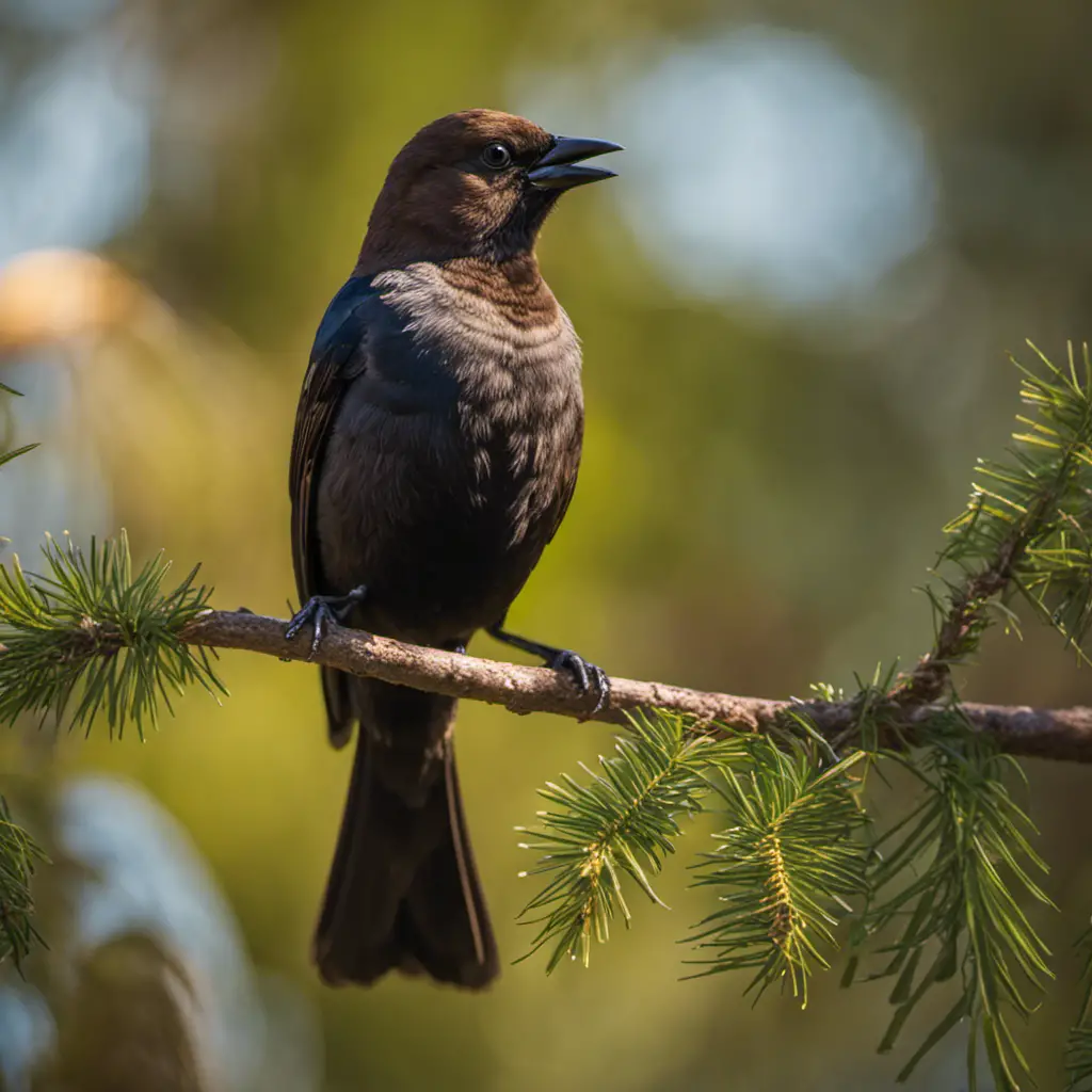 An image capturing the elusive Brown-headed Cowbird in Florida's lush wetlands