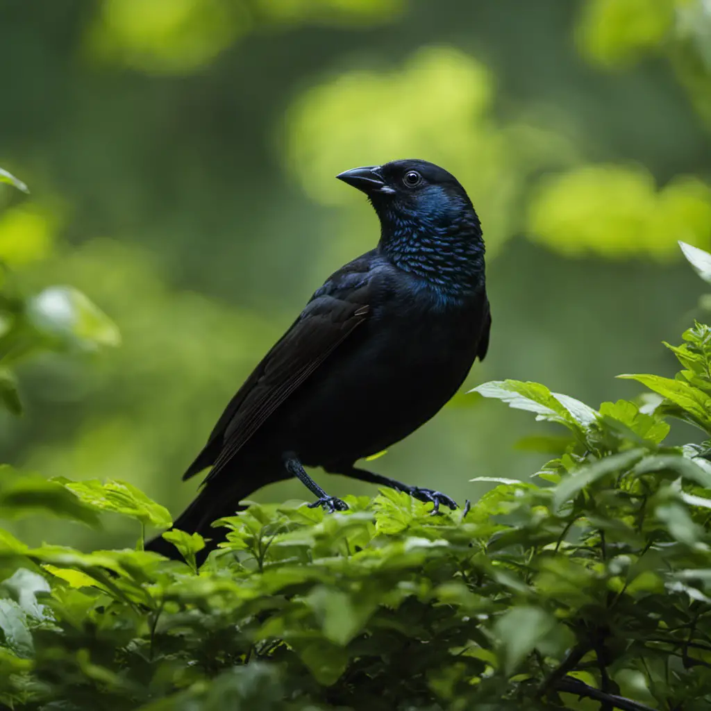 An image capturing the intriguing presence of a Bronzed Cowbird in the lush Pennsylvania landscape