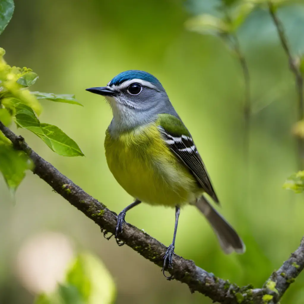 An image capturing the enchanting Blue-headed Vireo amidst the lush woodlands of North Carolina