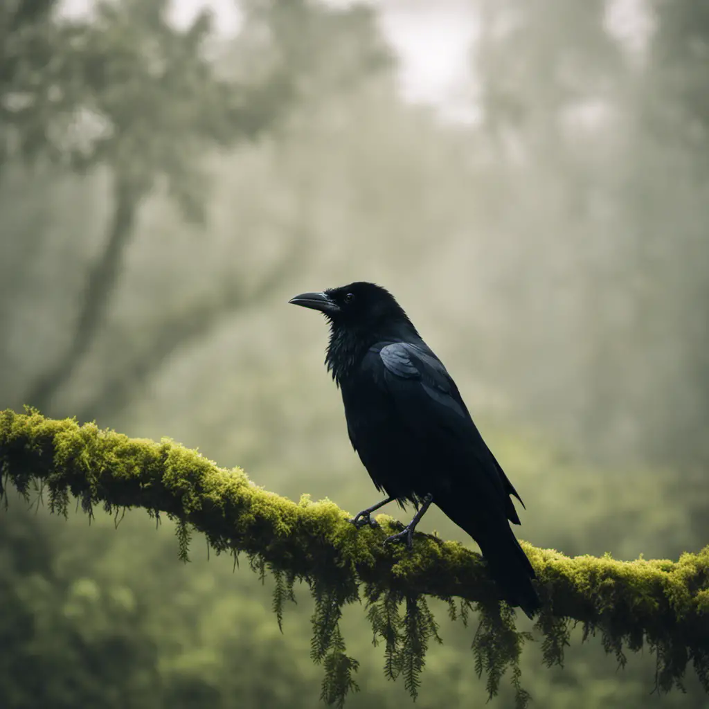 An image capturing the mystical allure of the Tamaulipas crow amidst the enchanting Florida landscape