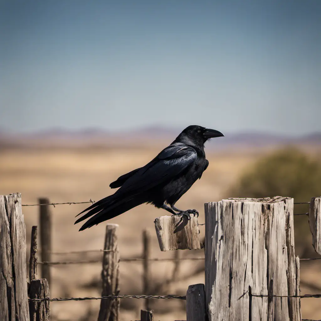 An image showcasing the majestic Large-billed Crow in the vast Texan landscape