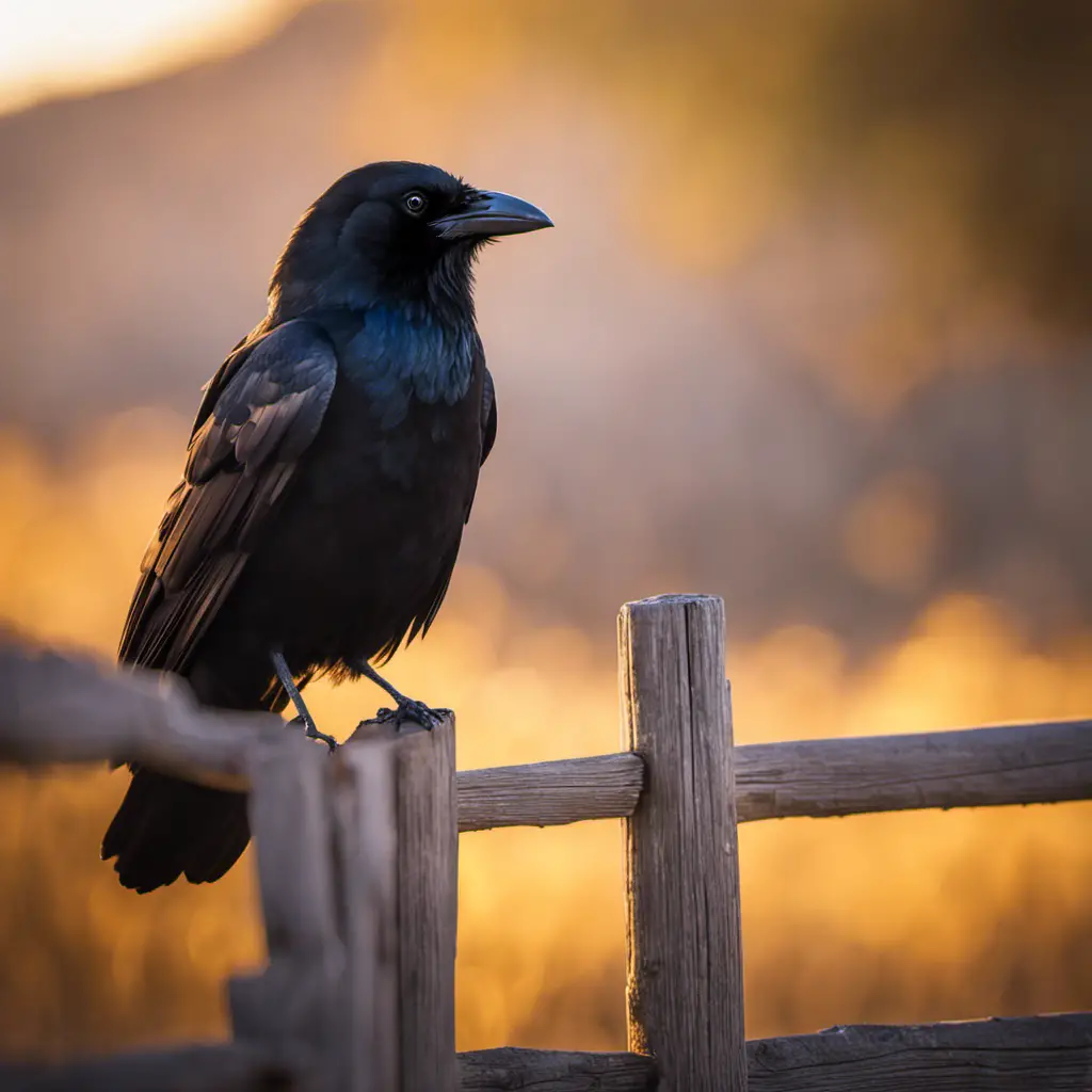 An image capturing the enchanting allure of a Little Raven amidst the vast Texan wilderness