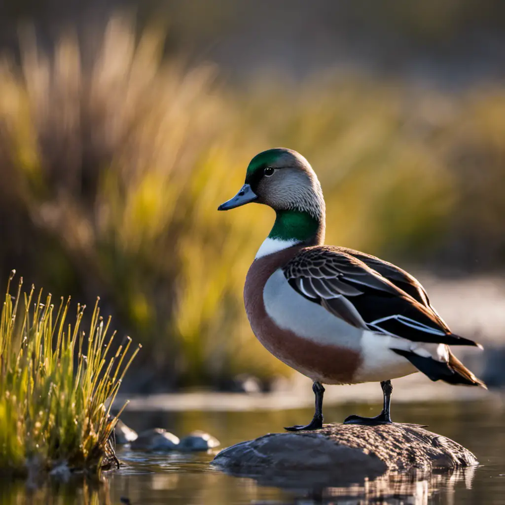 An image capturing the vibrant presence of American Wigeon ducks in Arizona's pristine wetlands