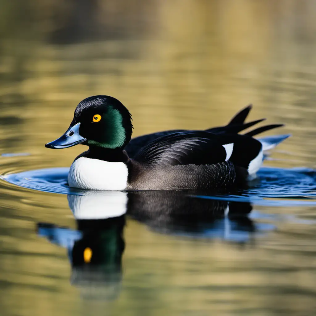 An image capturing the exquisite beauty of Barrow's Goldeneye duck in its natural habitat in California