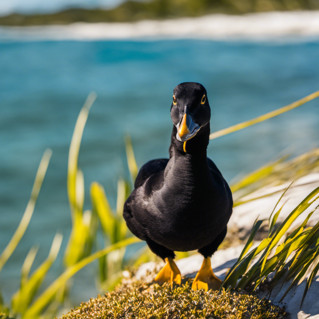 An image showcasing the mesmerizing beauty of Black Scoters in Florida