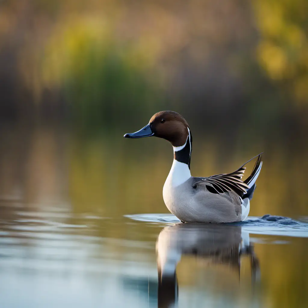 An image capturing the serene beauty of a male Northern Pintail in its natural habitat in Florida