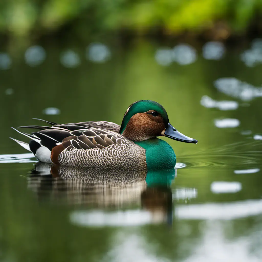 An image capturing the vibrant essence of Green-winged Teal in their natural habitat in Florida