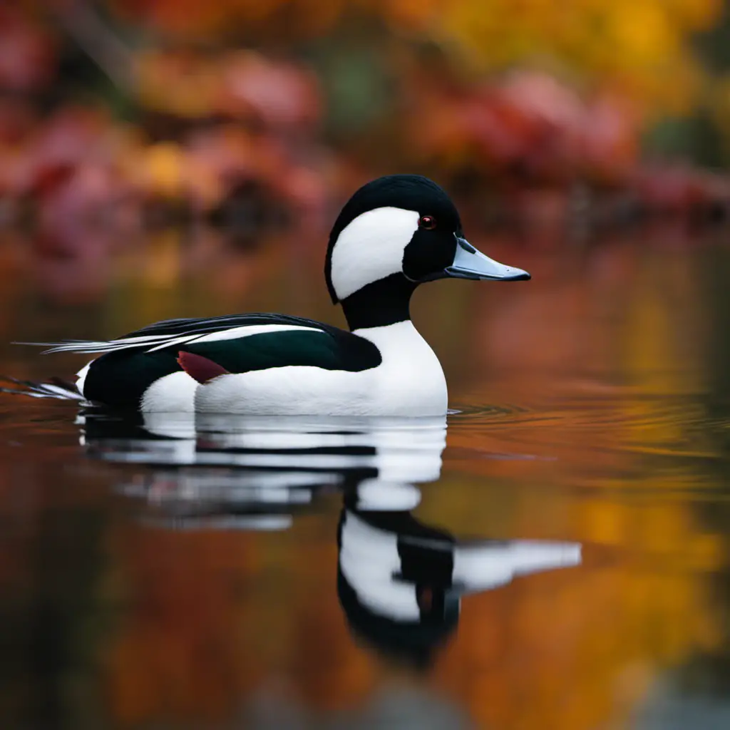 An image capturing the serene beauty of Bufflehead ducks in Pennsylvania's tranquil waters