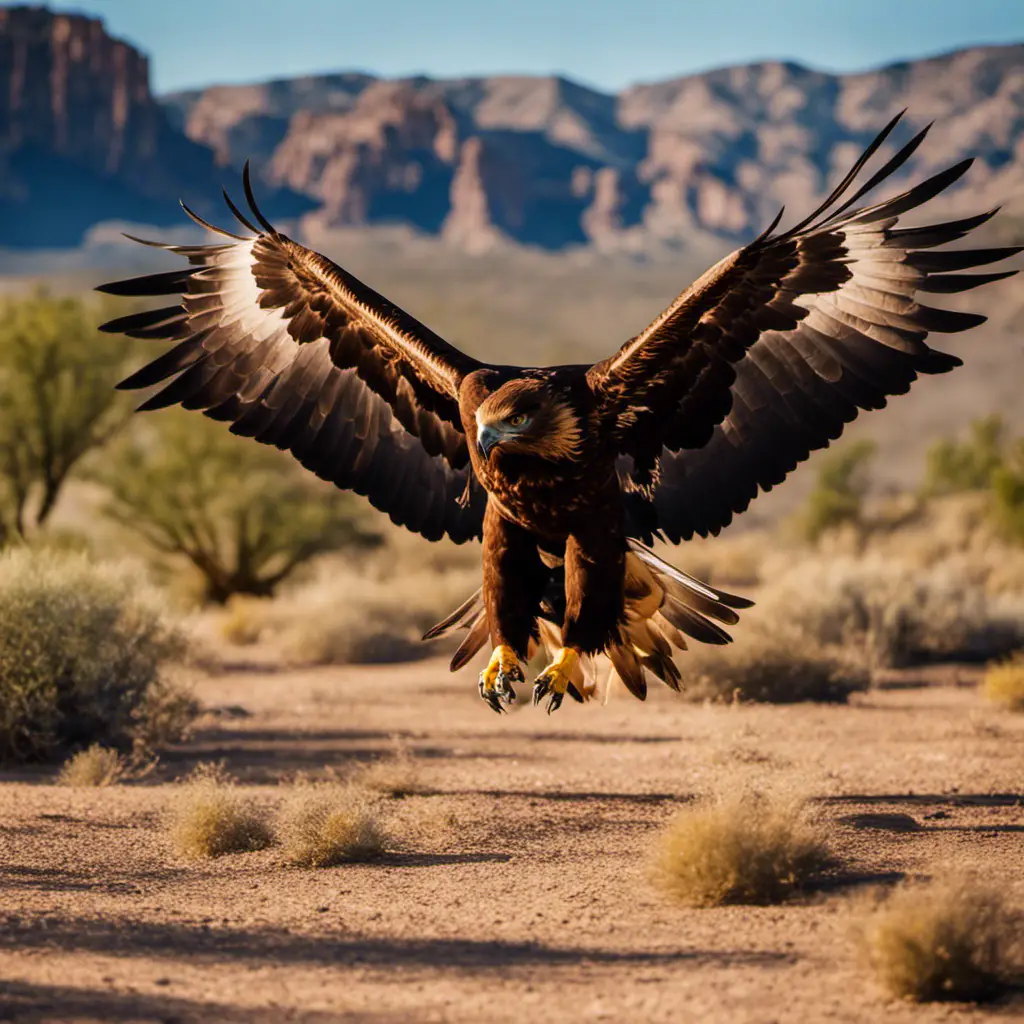 An image showcasing the majestic Golden Eagle in Arizona's vast landscapes