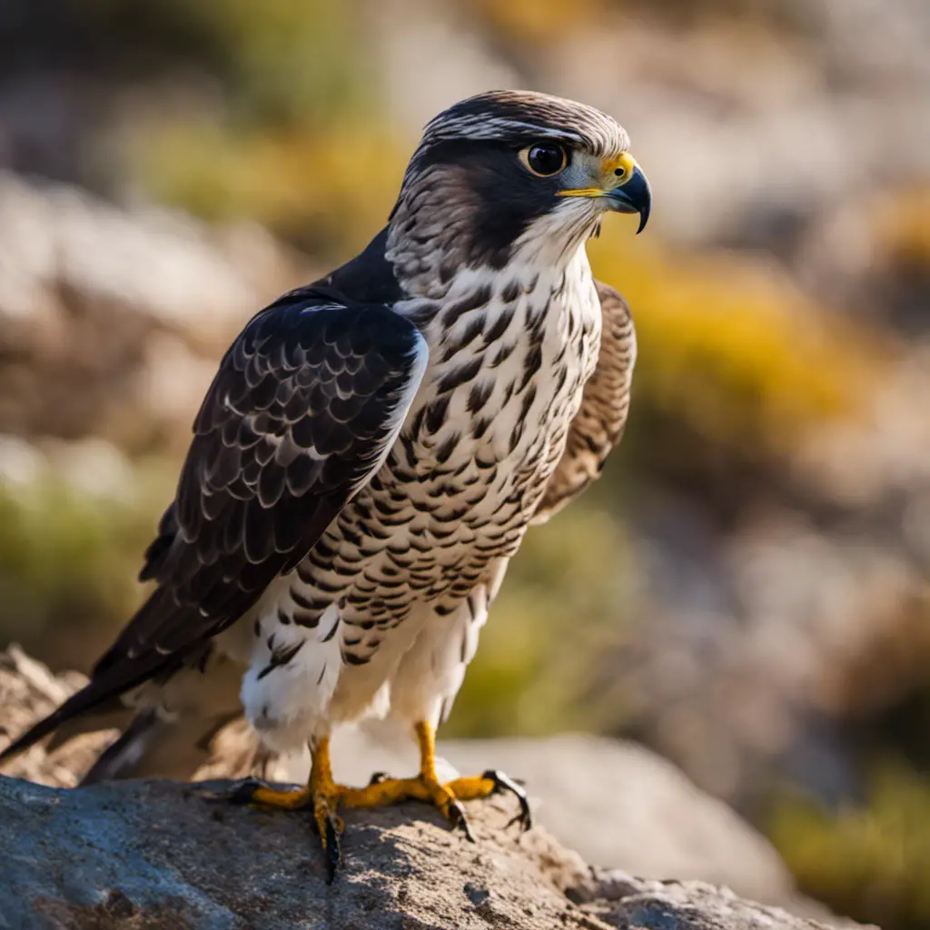 An image showcasing the majestic Merlin falcon in its natural California habitat