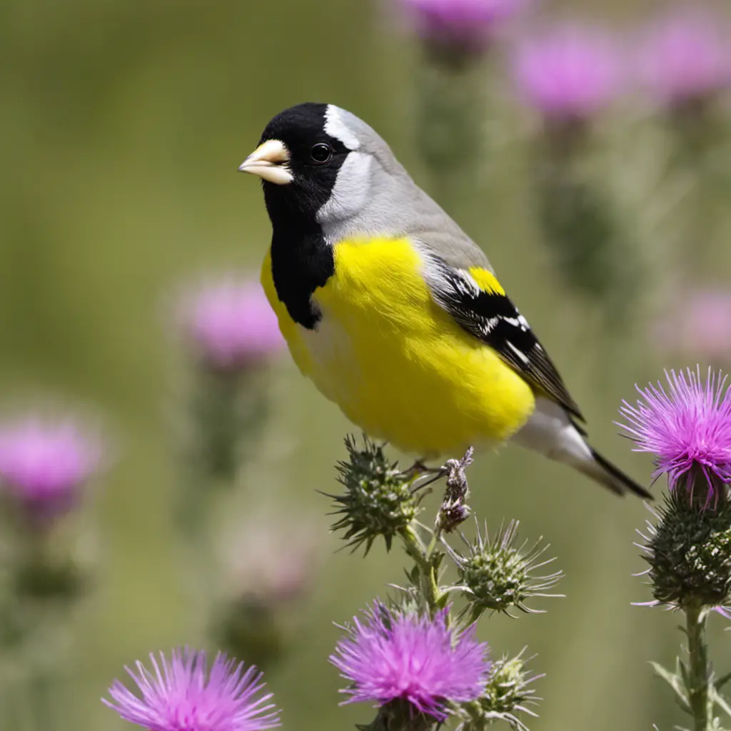 An image capturing the vibrant beauty of Lawrence's Goldfinch, a delightful California native
