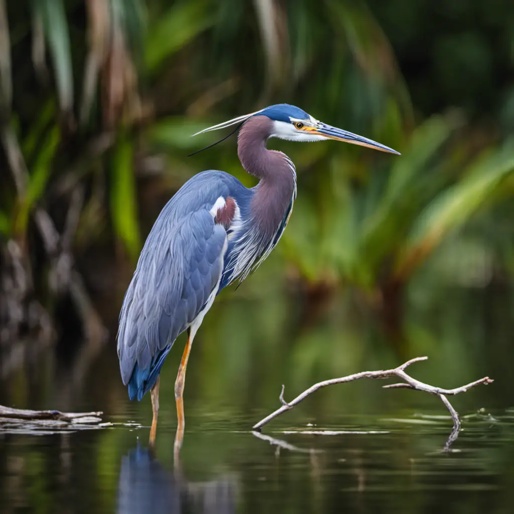 An image capturing the elegance of a Tricolored Heron in Florida