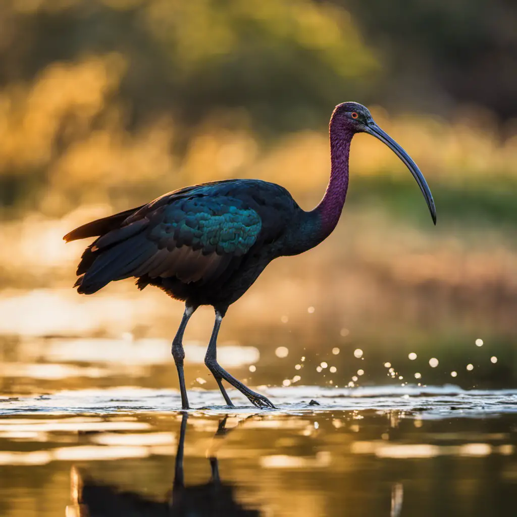 An image capturing the mesmerizing allure of Glossy Ibis in the Texan wetlands