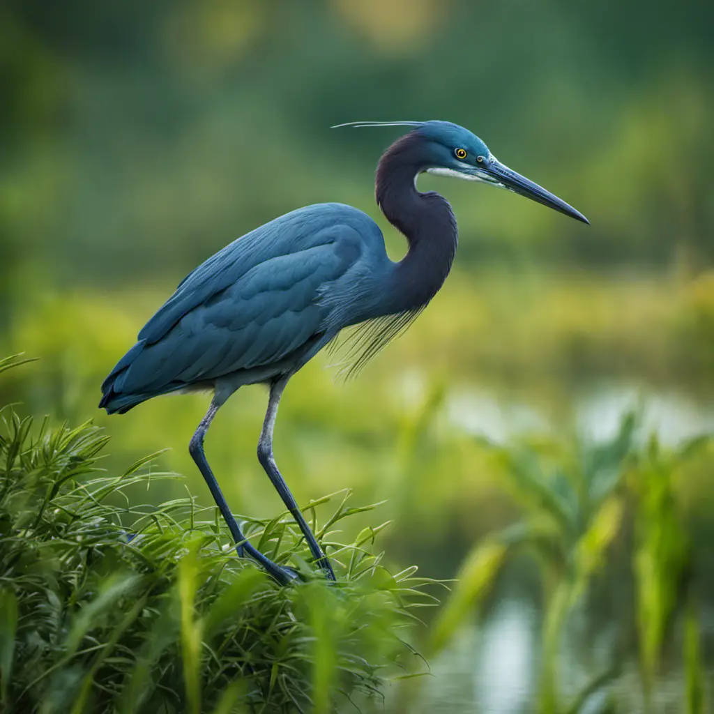 A captivating image showcasing the elegance of a Little Blue Heron in Texas