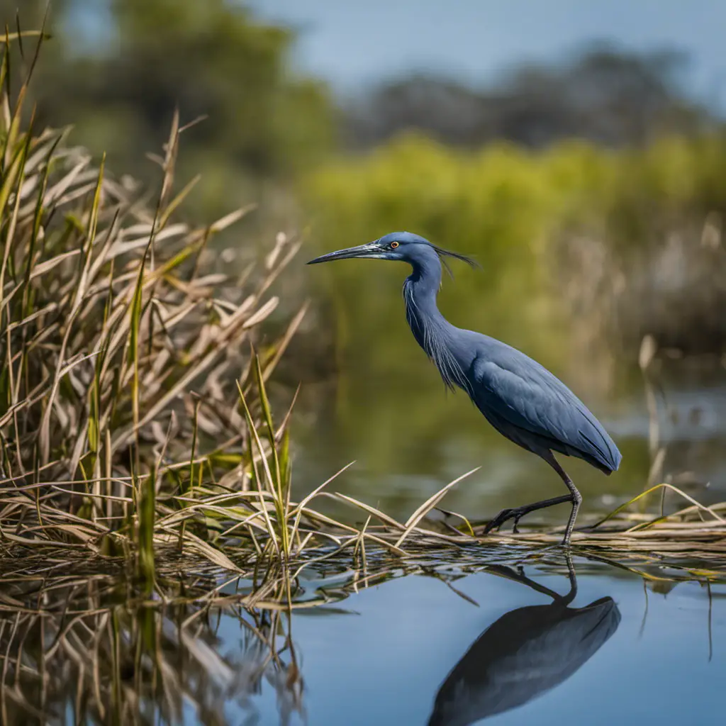 An image showcasing the elegant Little Blue Heron in its natural habitat