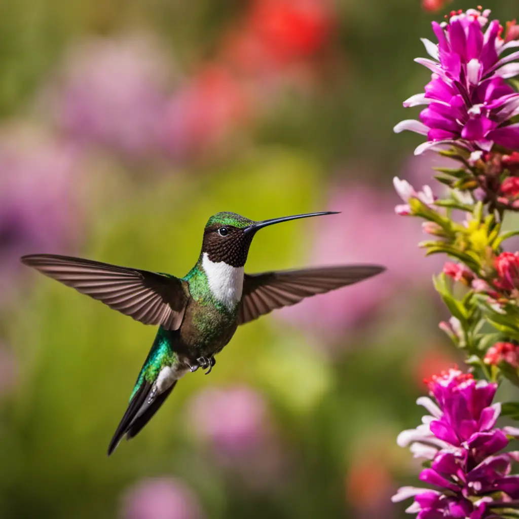 An image capturing the vibrant scene of a White-eared hummingbird in Texas