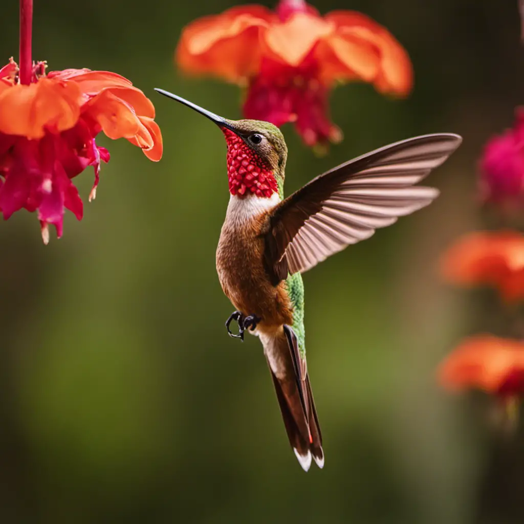 An image capturing the vibrant presence of a Cinnamon hummingbird in Texas