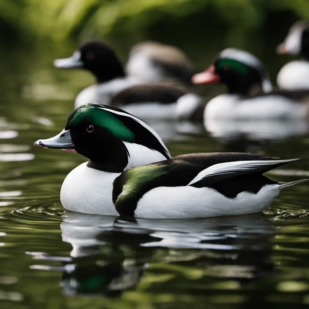 An image capturing the striking beauty of Bufflehead ducks in Illinois