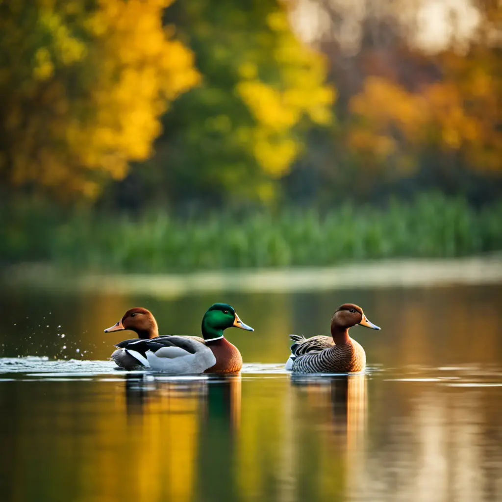 An image capturing the vibrant scene of Illinois Ducks, focusing on the Redhead species