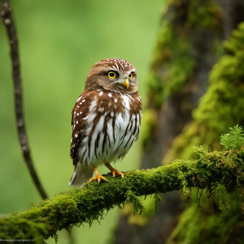 An image capturing the enchanting presence of the Ferruginous pygmy-owl amidst Ohio's serene landscapes
