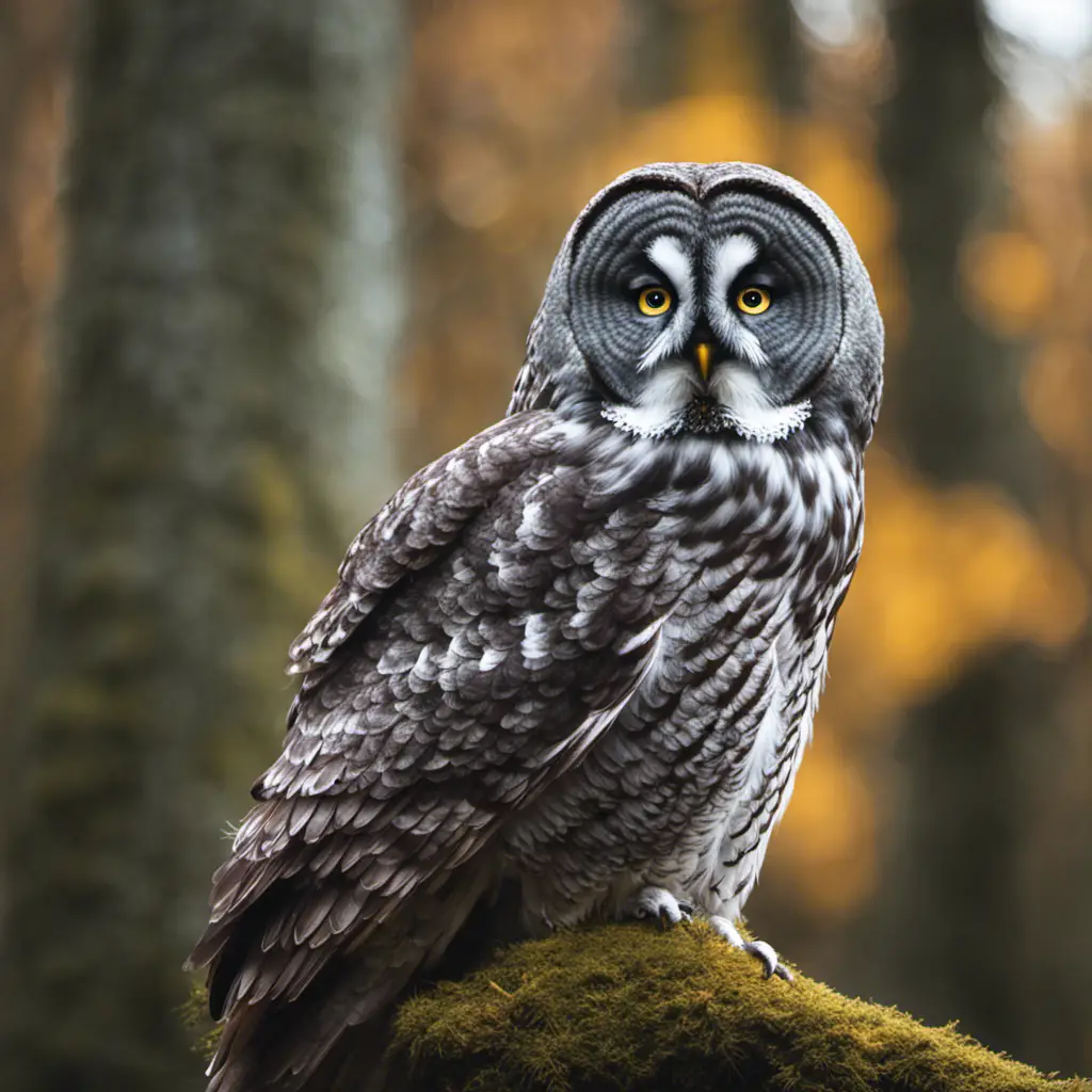 An image capturing the magnificent presence of a Great gray owl in Ohio's woodlands