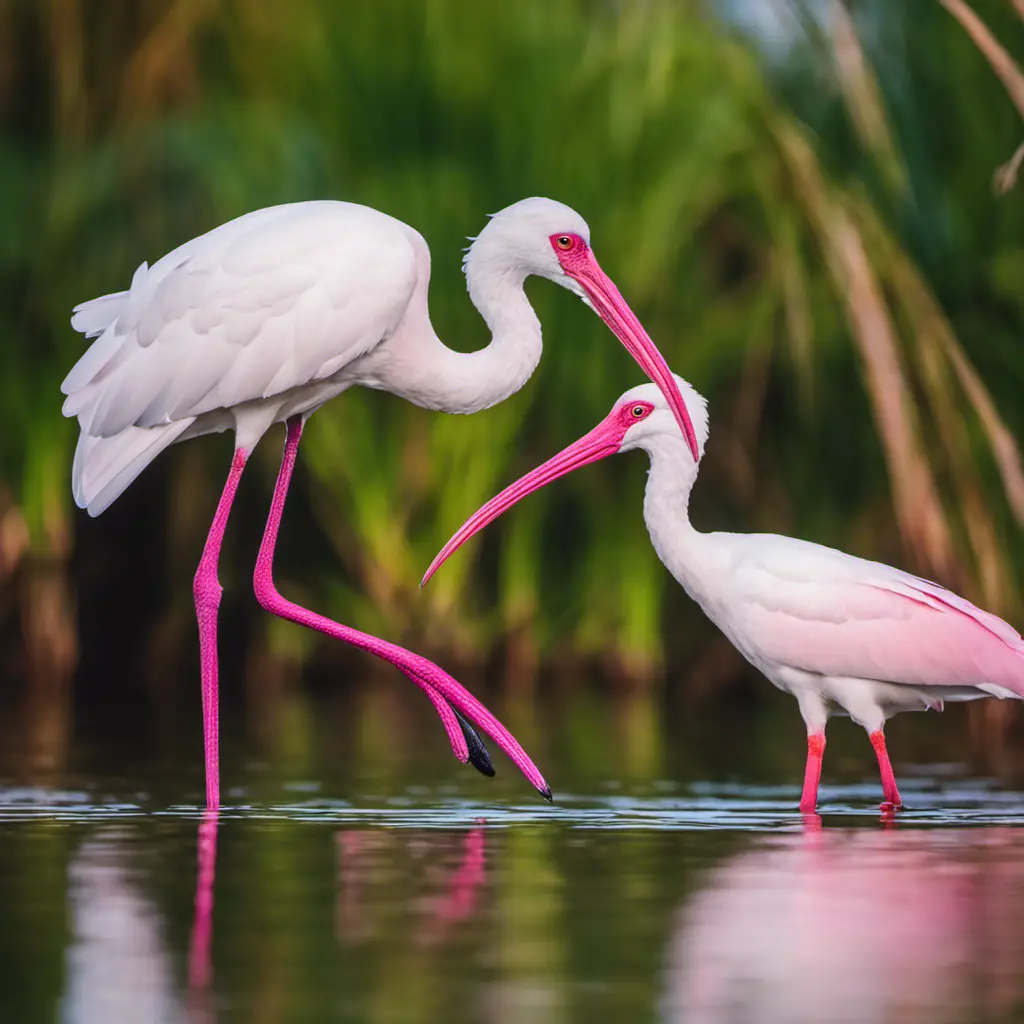 An image depicting the enchanting Pink Birds of Florida, focusing on the majestic White Ibis