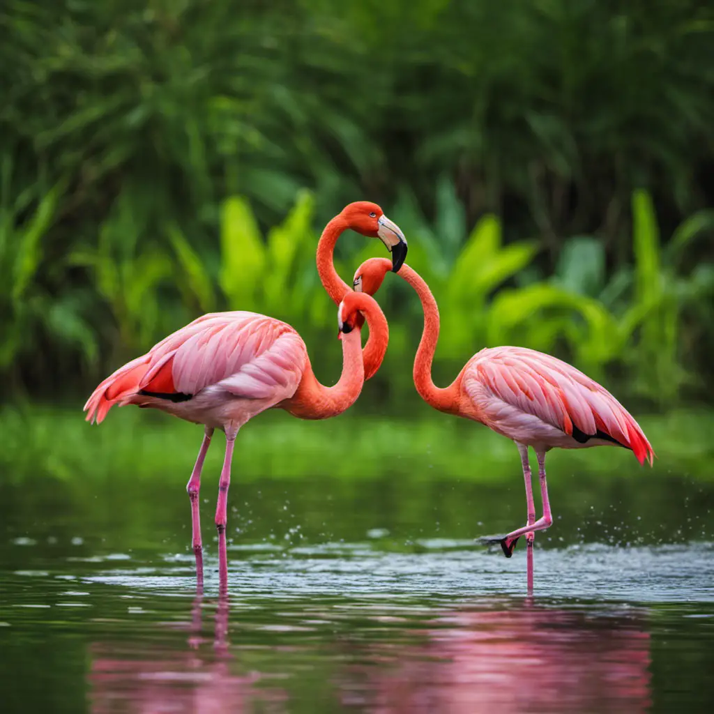 An evocative image showcasing the captivating elegance of Caribbean Flamingos in Florida