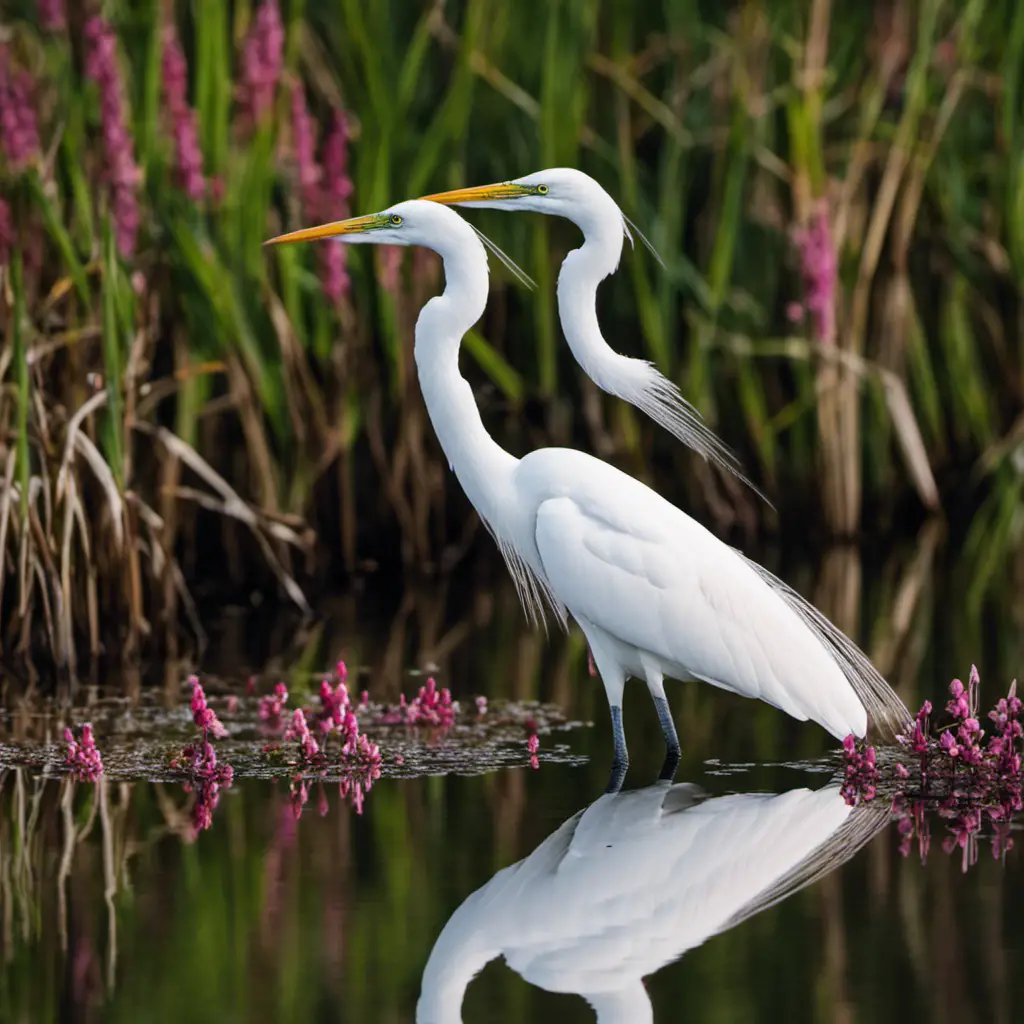An image showcasing the elegant beauty of Great Egrets in Florida