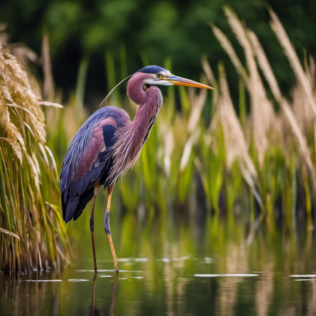 An image showcasing the elegance of a Purple Heron in its natural habitat