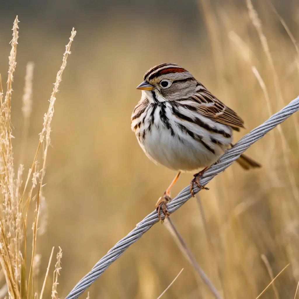 An image capturing the vibrant essence of a Vesper Sparrow in its natural habitat