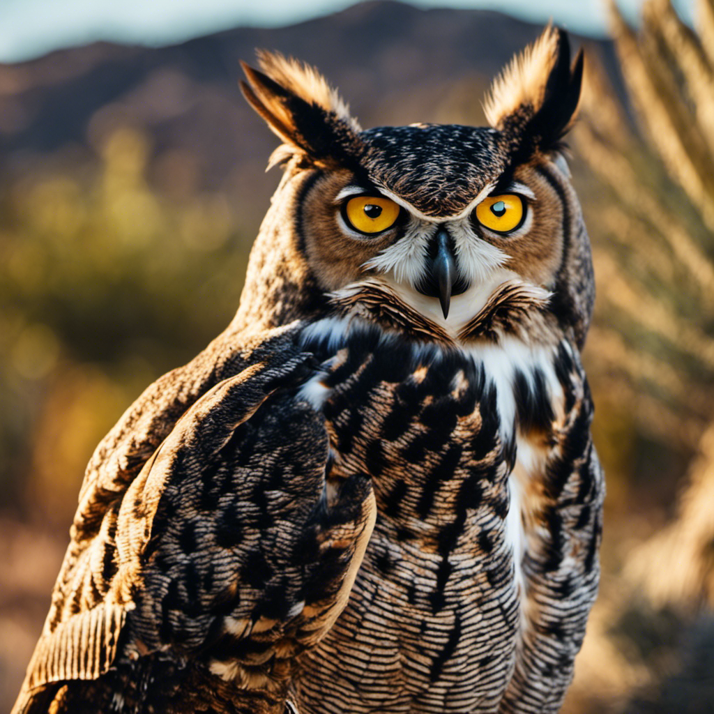 An image showcasing the magnificent Great Horned Owl of Arizona