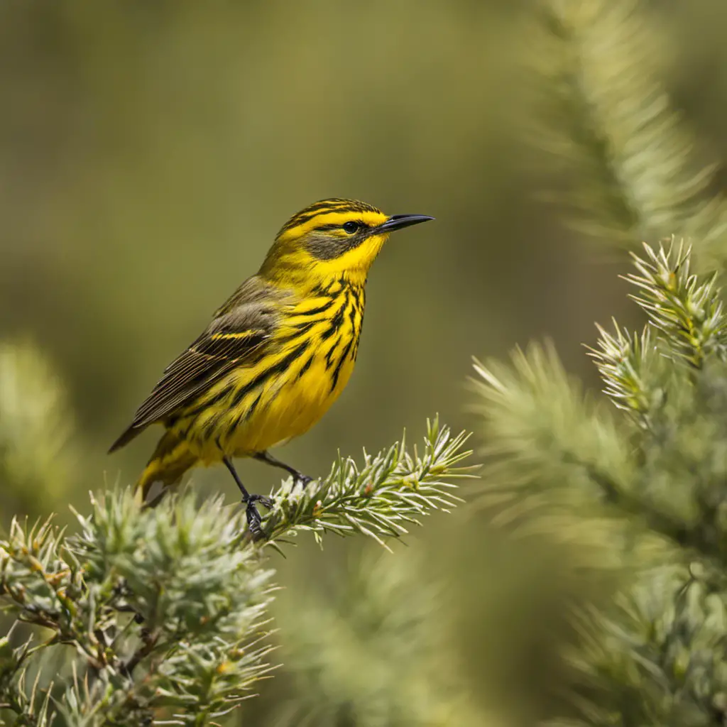An image capturing the vibrant essence of a Cape May Warbler in Arizona