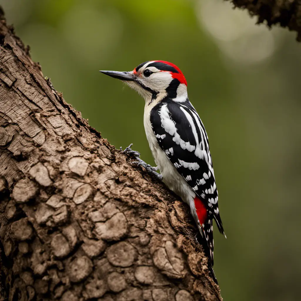 An image showcasing the vibrant beauty of the Middle Spotted Woodpecker in its natural habitat of New Jersey