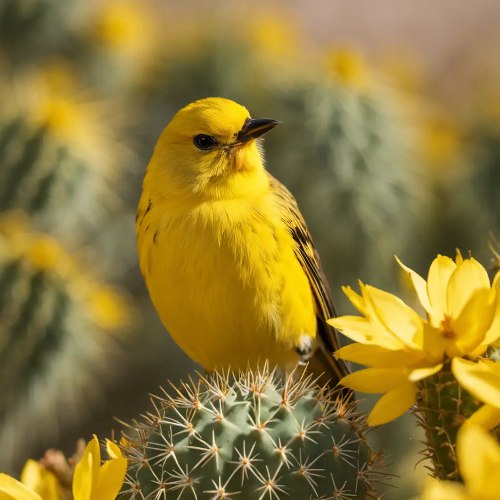 An image showcasing the vibrant diversity of yellow birds in Arizona