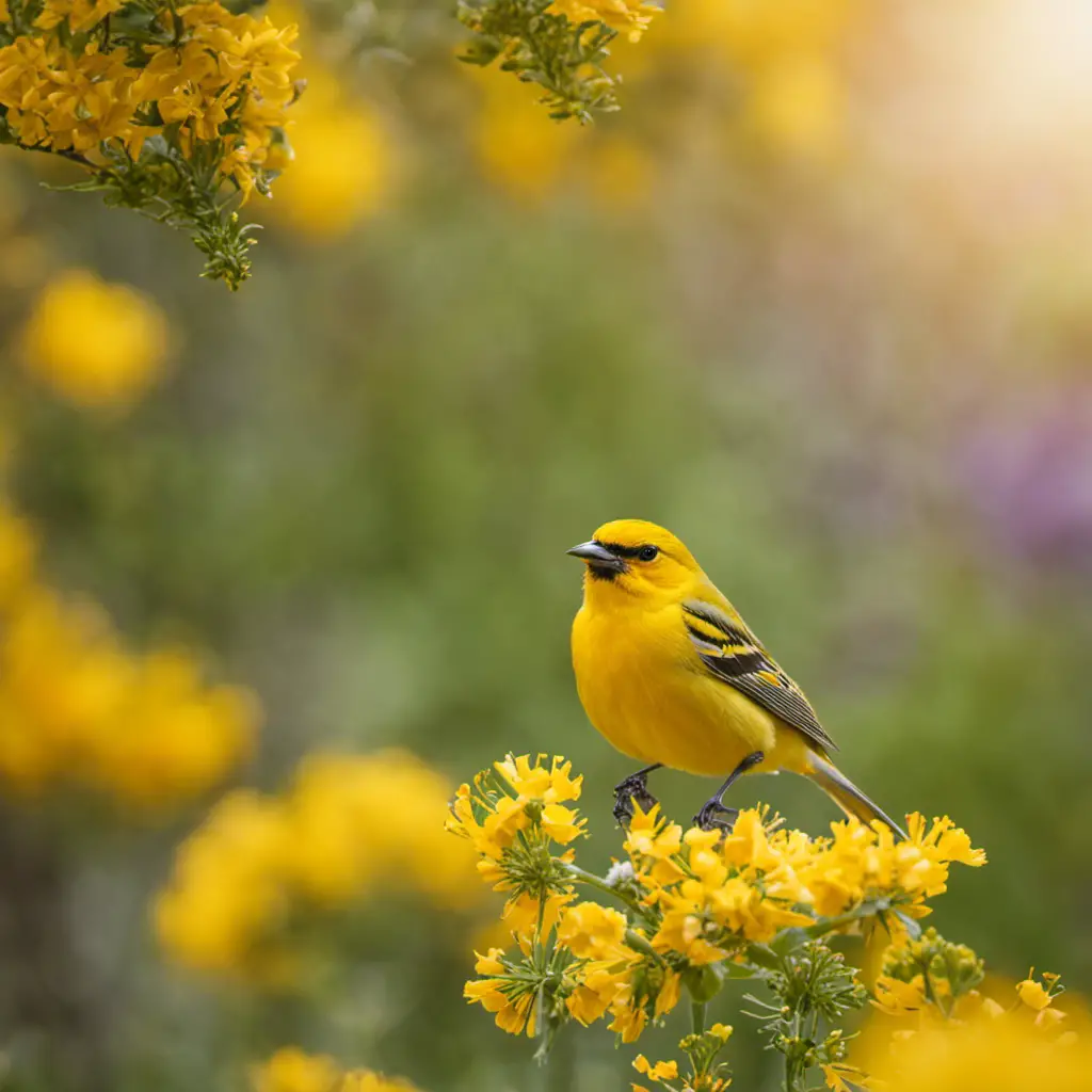 An image capturing the vibrant essence of California's yellow birds