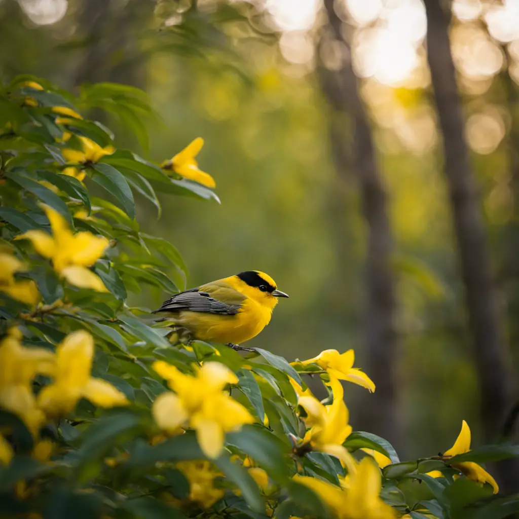 An image capturing the vibrant essence of North Carolina's yellow birds