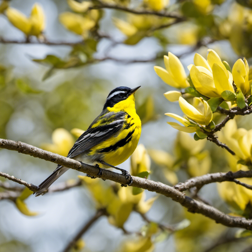 An image capturing the vibrant essence of Ohio's Magnolia Warbler