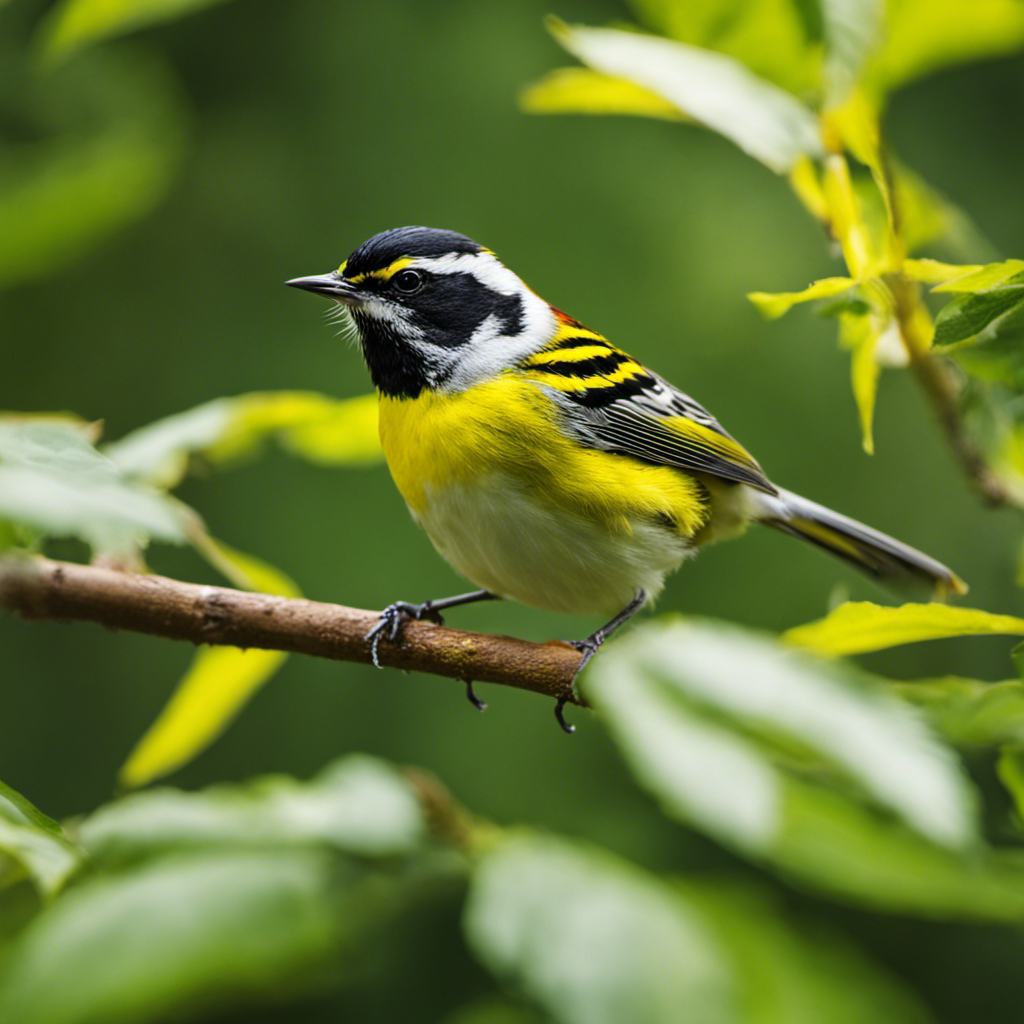 An image capturing the vibrant essence of a Chestnut-sided Warbler amidst the lush Ohio foliage