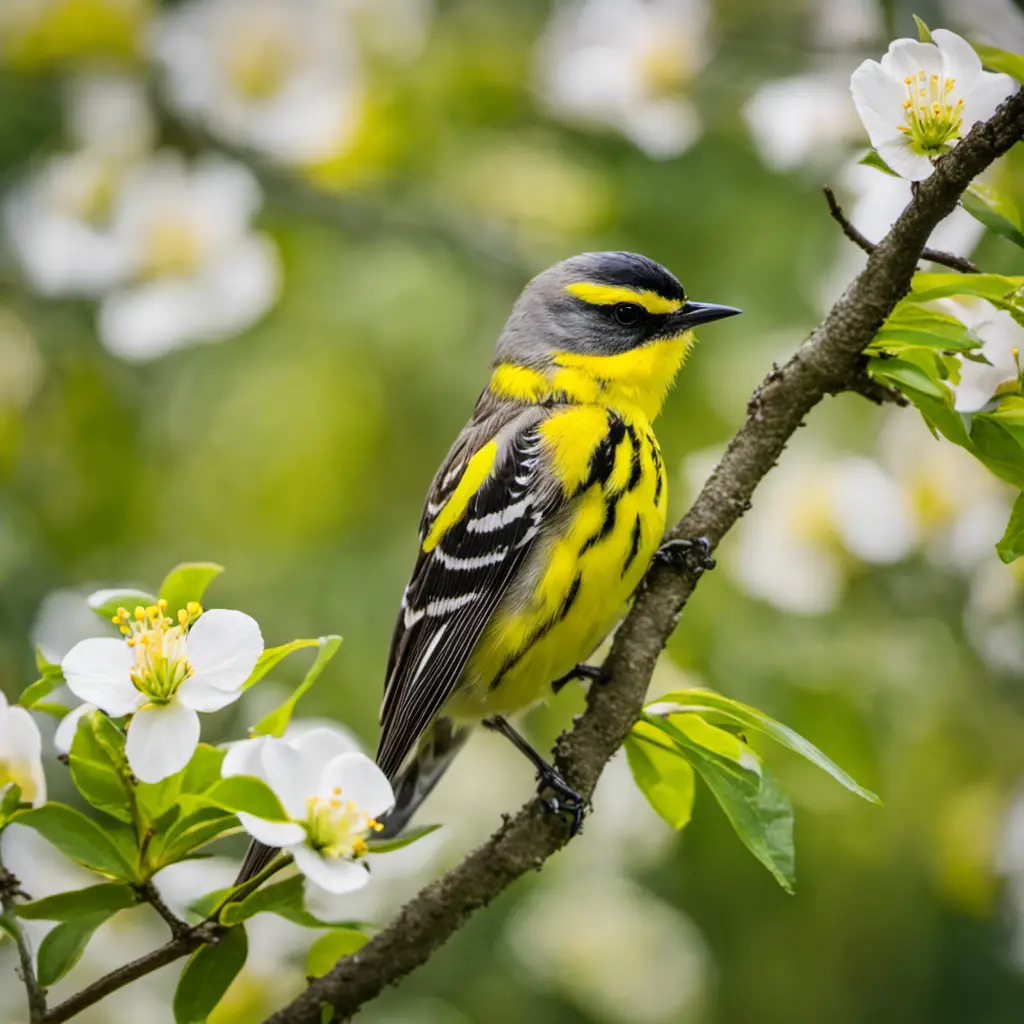 An image capturing the vibrant essence of a Yellow-rumped Warbler in Pennsylvania