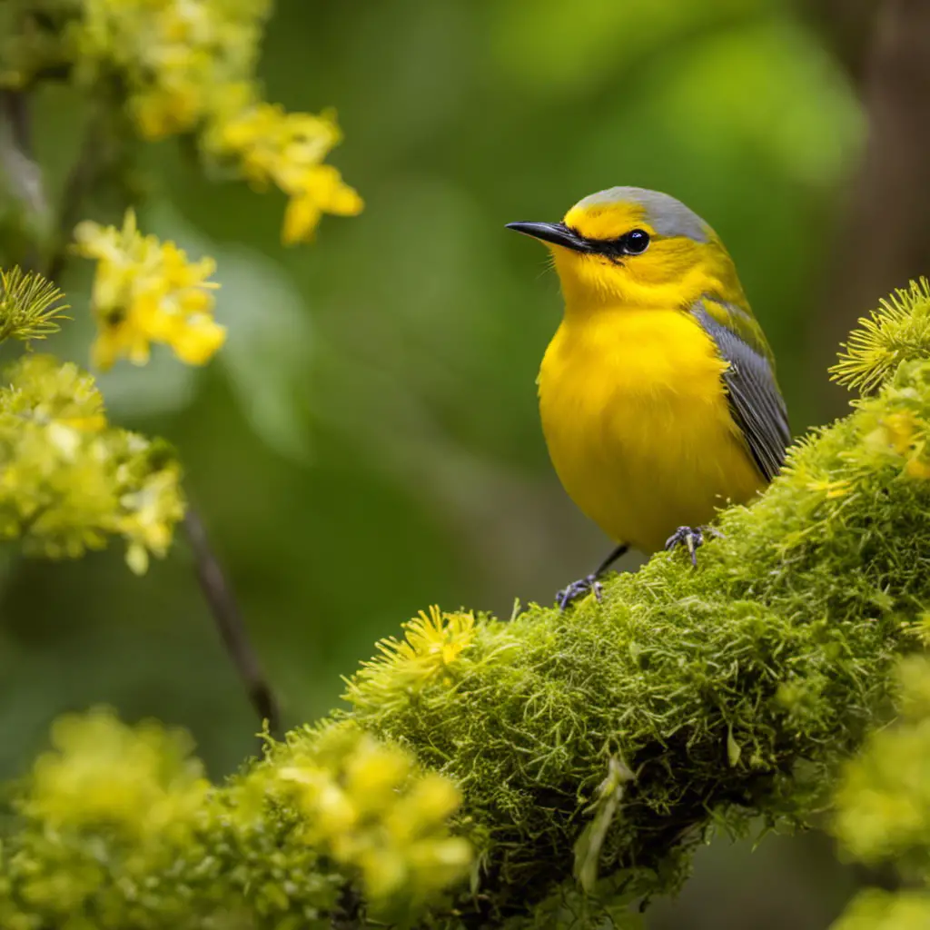 An image showcasing the vibrant world of the Prothonotary Warbler