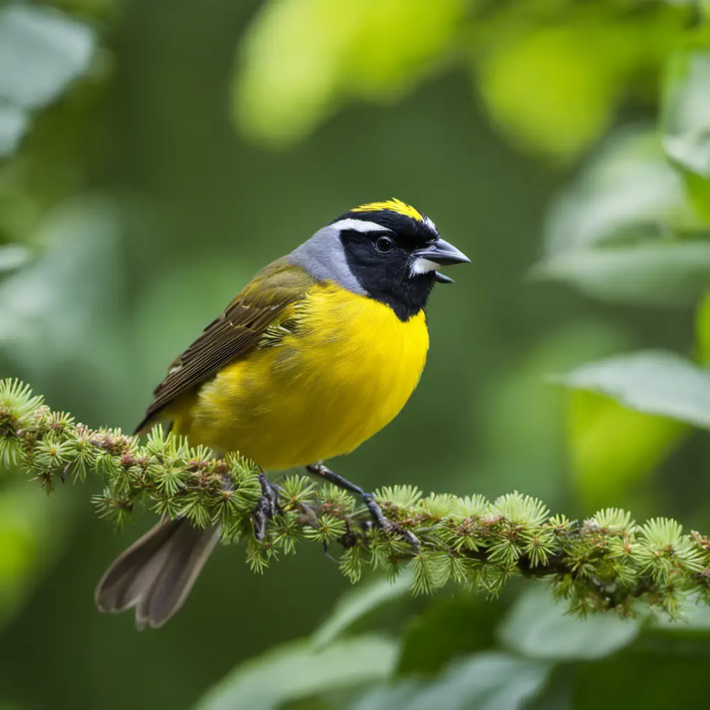 An image capturing the vibrant world of the Yellow-Breasted Brushfinch