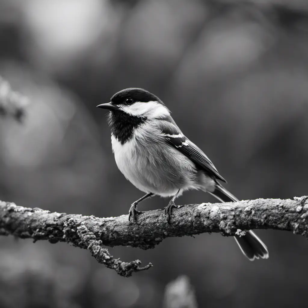 An image capturing a vibrant Texas landscape, adorned with a delicate Chickadee perched on a branch