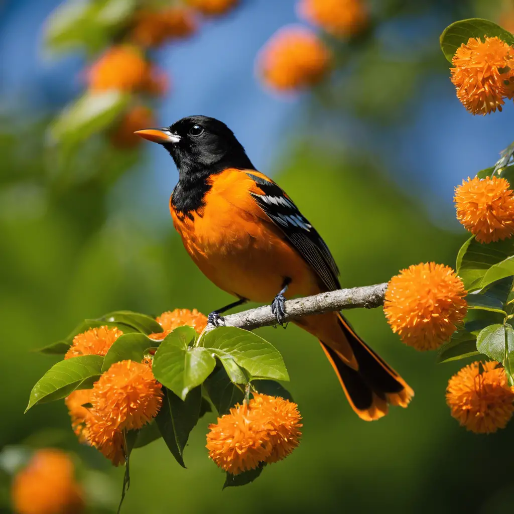 An image showcasing the distribution of Baltimore Orioles in Pennsylvania, with a focus on their most common habitats and locations